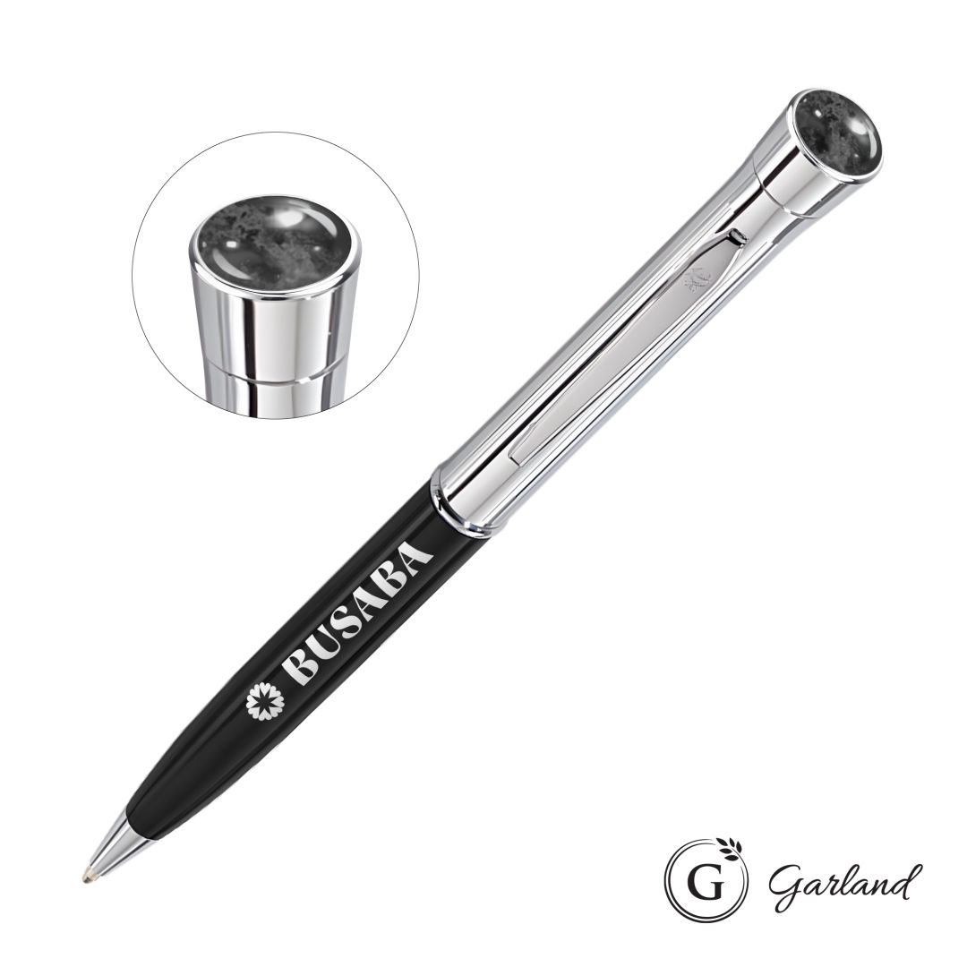 Garland® Monogram Aura Twist Ballpoint Pen - Chrome 1