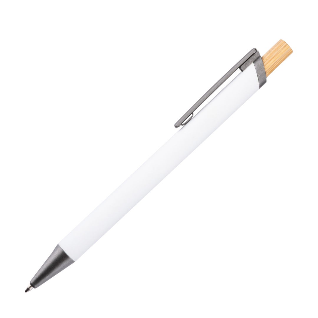 Shearwater Ballpoint Pen w/Bamboo Clicker - White (Blank)