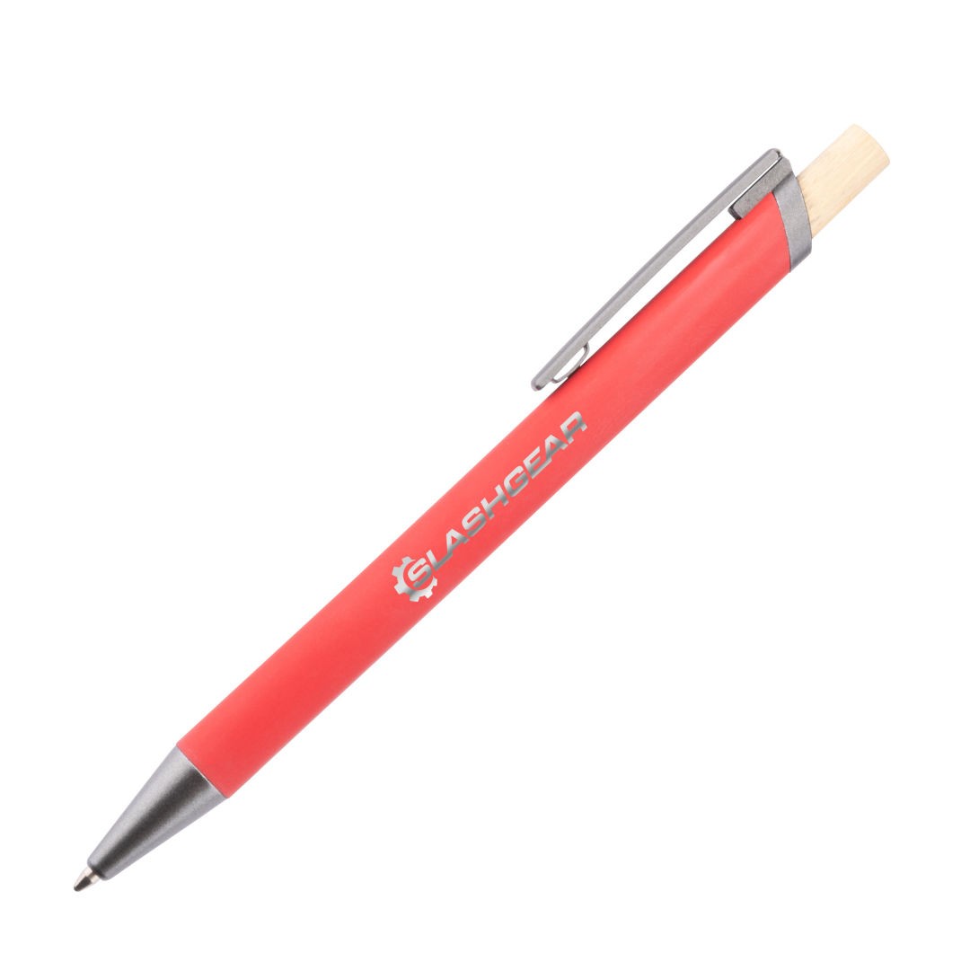 Shearwater Ballpoint Pen w/Bamboo Clicker - Red