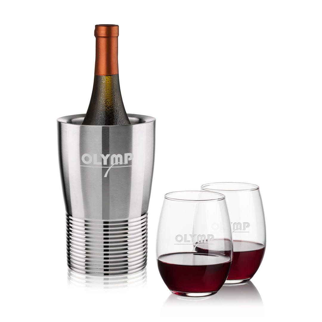 Genoa Wine Cooler & Stanford Stemless Wine Set 1