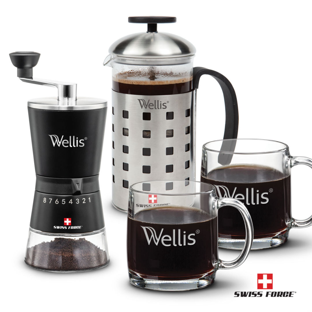 Swiss Force® Coffee Press, Grinder & Nordic Set 1