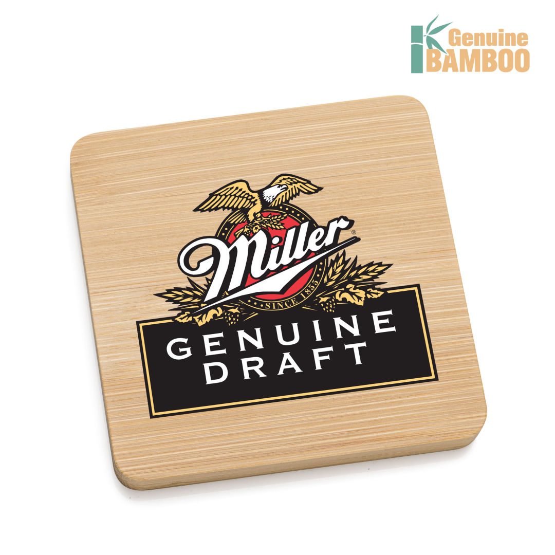 VividPrint™ Coaster - Preston 3½" Bamboo 1