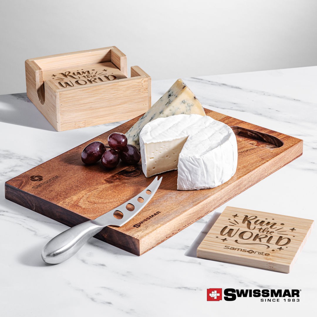 Swissmar? Acacia Board & Bamboo Coasters 1