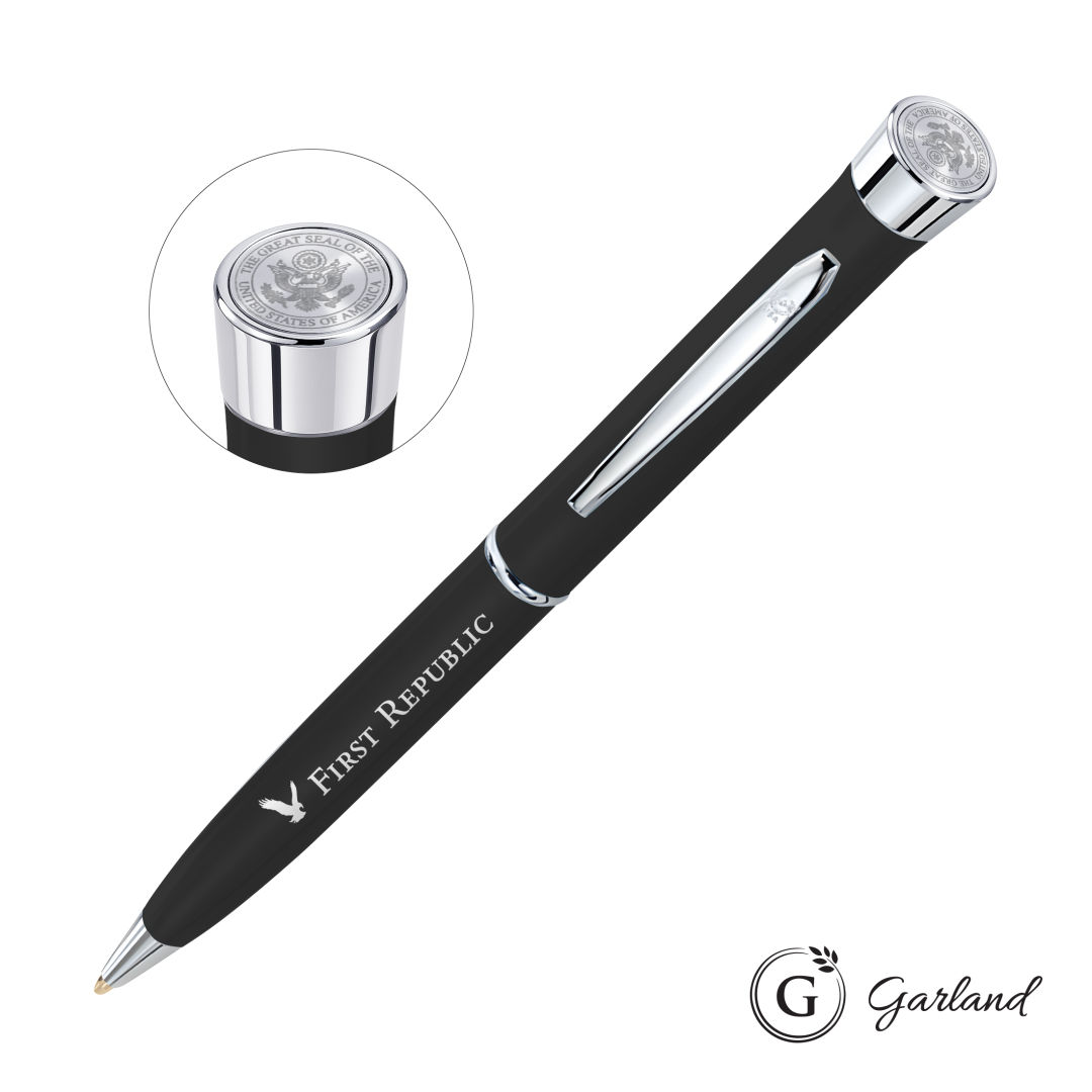 Garland® Color Matte Custom Emblem Twist Pen - Chrome 1