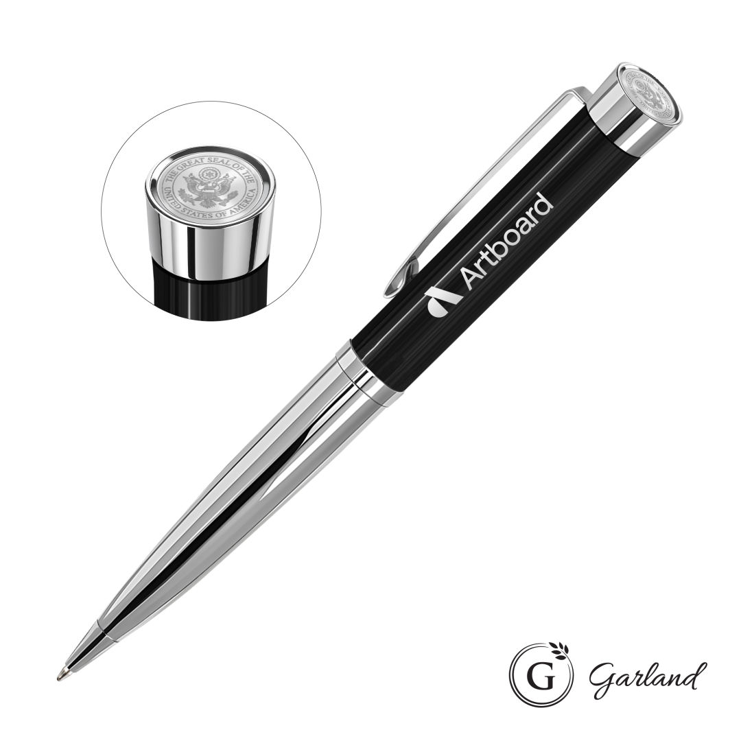 Garland® Executive Custom Emblem Monogram Twist Pen - Chrome 1