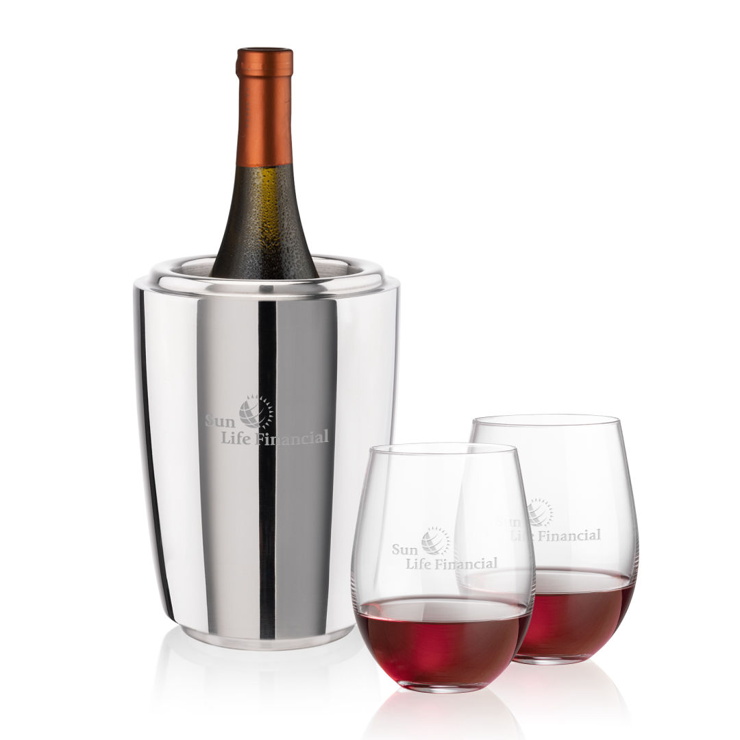 Pescara Wine Cooler & Redmond Stemless Wine Set 1