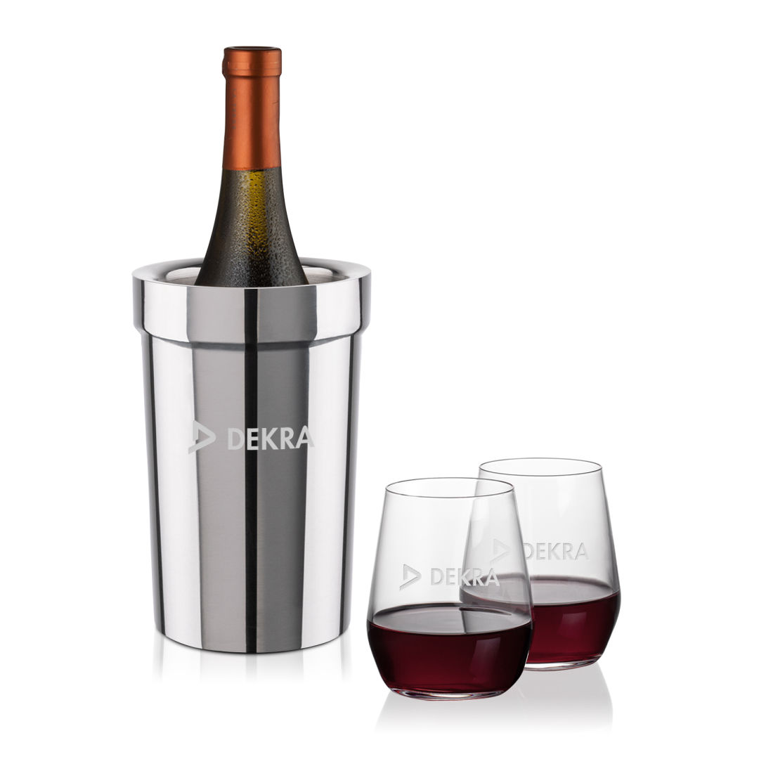Milano Wine Cooler & Germain Stemless Wine Set 1