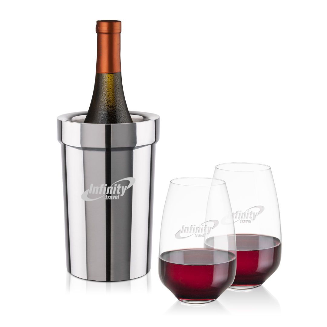 Milano Wine Cooler & Oldham Stemless Wine Set 1