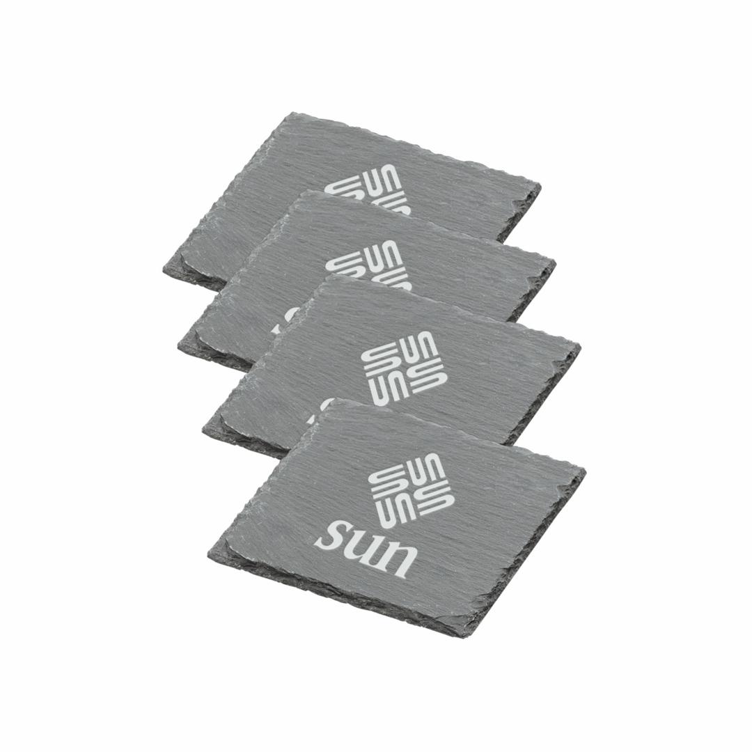 Hemingway Slate Coaster Set - 4pc 1