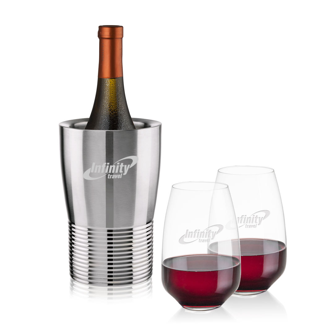 Genoa Wine Cooler & Oldham Stemless Wine Set 1