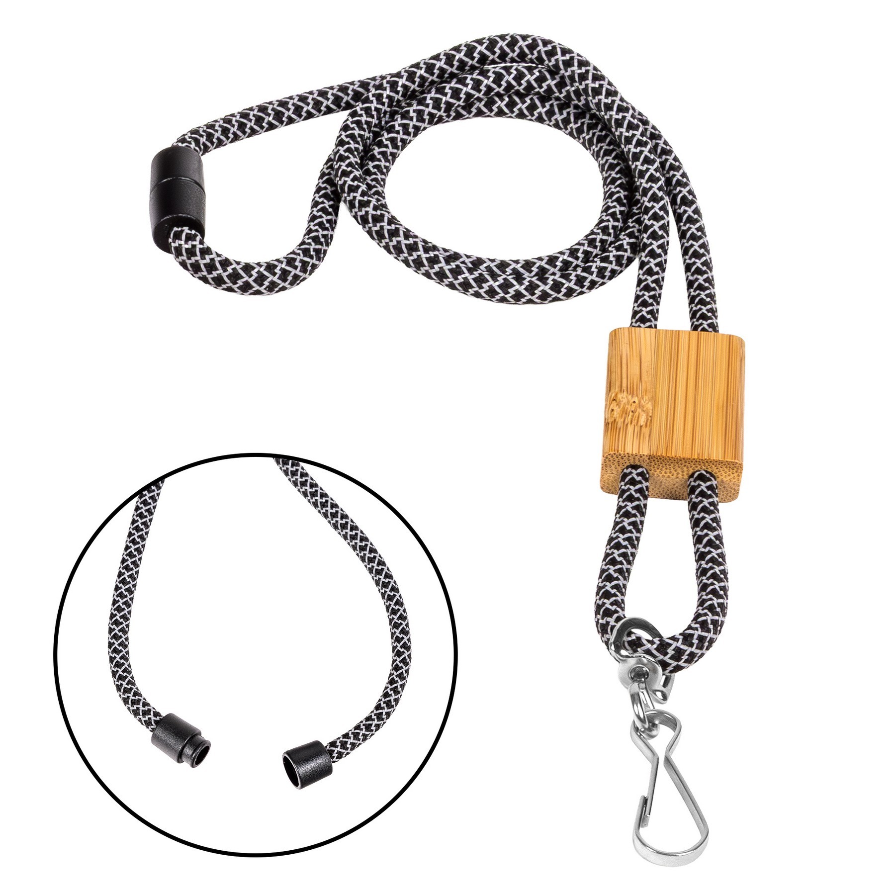Braided Rope Lanyard with Bamboo Adjuster (Factory Direct) 10-12 Weeks