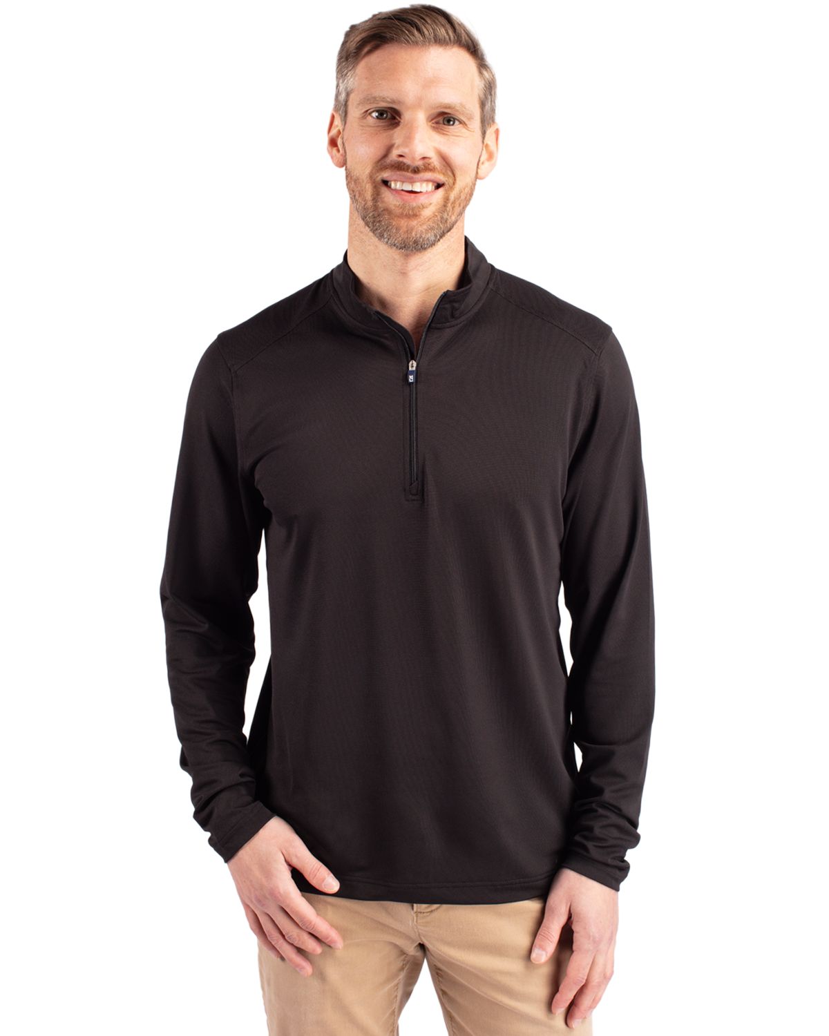 Cutter & Buck Virtue Eco Pique Recycled Quarter Zip Mens Big & Tall Pullover