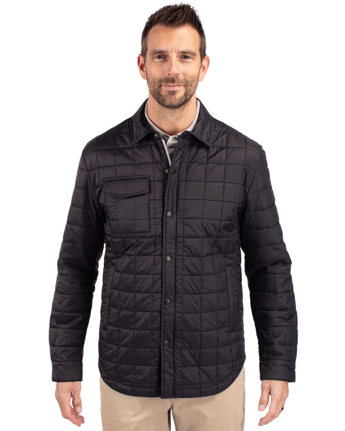 Cutter & Buck Rainier PrimaLoftÂ® Mens Eco Insulated Quilted Shirt Jacket