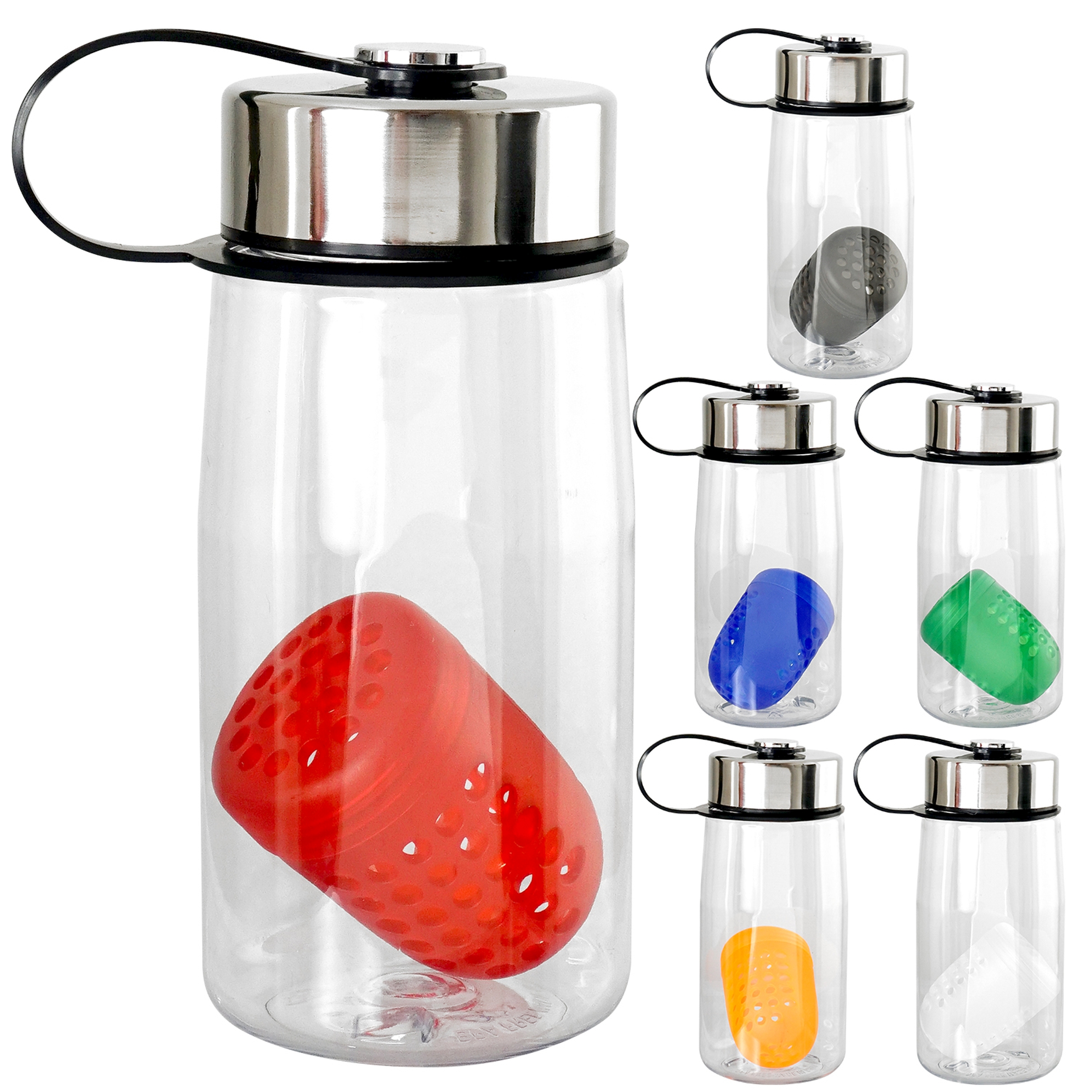 Metal Lanyard Lid 18 oz. Recycled Bottle with Floating Infuser