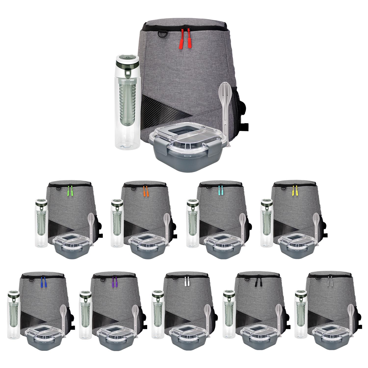 Trendy Lunch Box & Utensil Backpack Set
