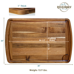 Rock & Branch® 600SI Acacia Cutting Board