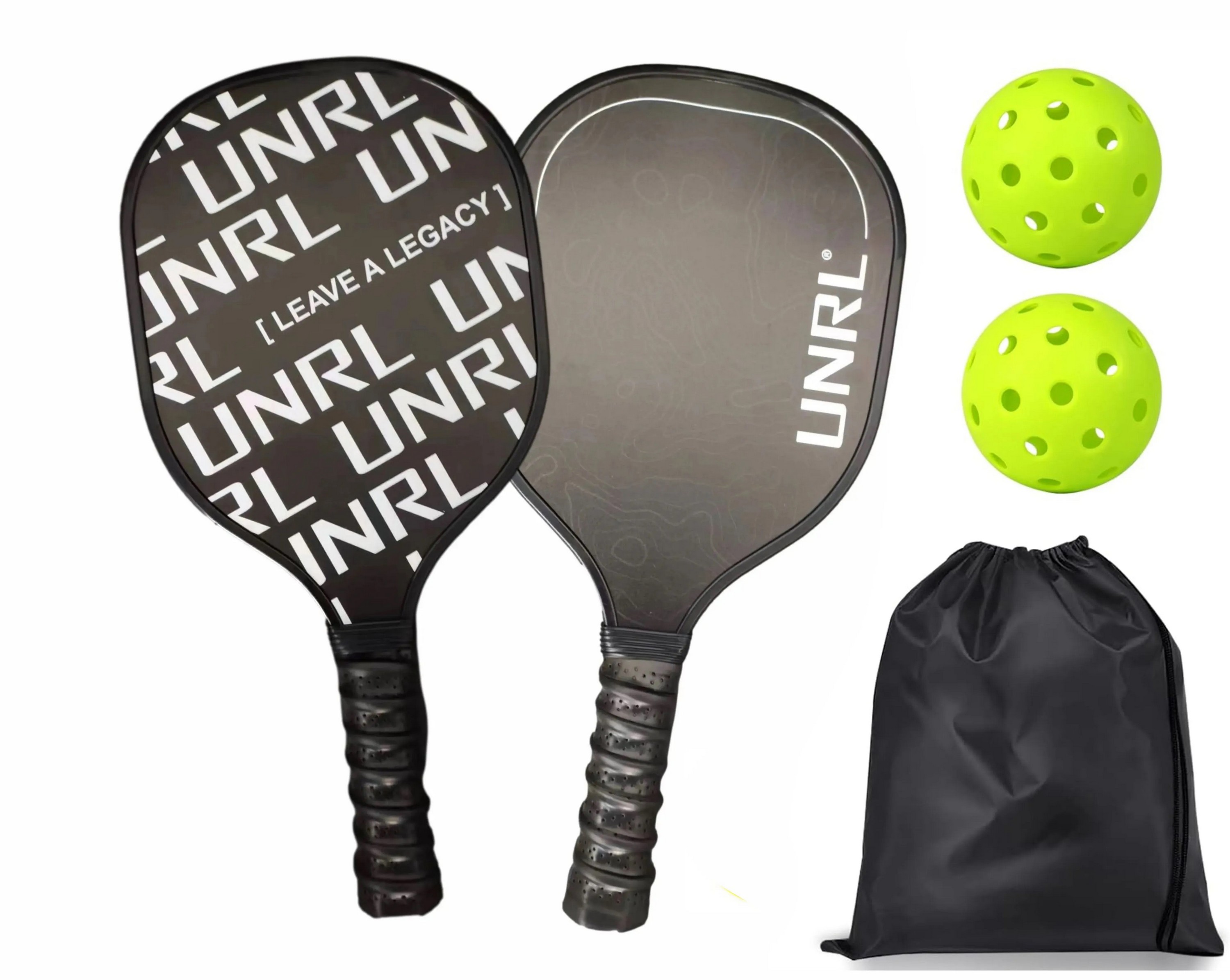 Wooden Pickleball Set w/2 Paddles and Balls