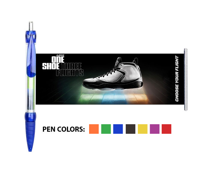 Retractable Banner Pen with Color Accents