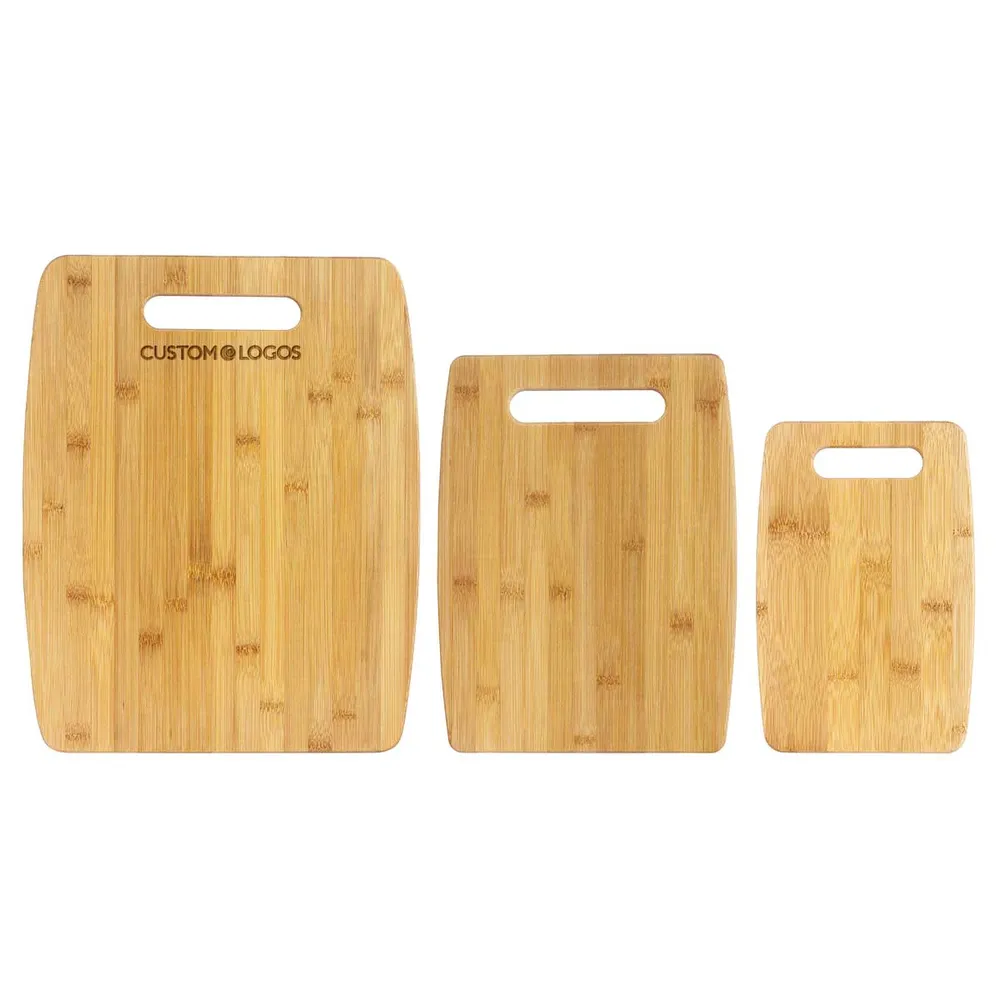 3-Piece Bamboo Cutting Board Set, 15" x 12", 12" x 9" and 9" x 6"