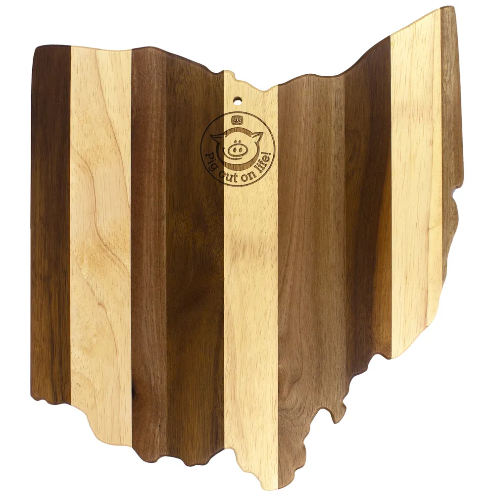 Rock & Branch® Shiplap Series Ohio State Shaped Wood Serving and Cutting Board
