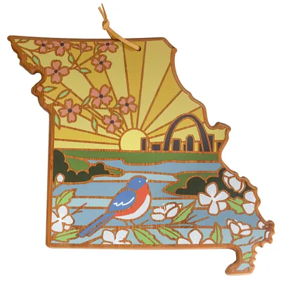Missouri State Shaped Serving and Cutting Board with Artwork by Summer Stokes