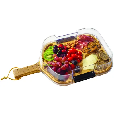 Flip, Serve & Store™ Pickleball Paddle Shaped Covered Charcuterie Board