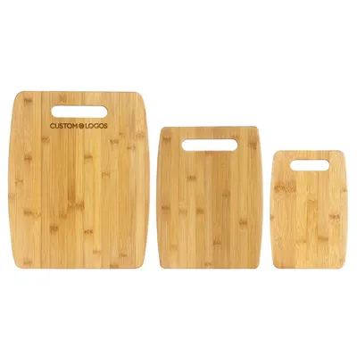 3-Piece Bamboo Cutting Board Set, 15" x 12", 12" x 9" and 9" x 6"