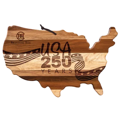 Rock & Branch® Shiplap Series USA Shaped Engraved Serving and Cutting Board