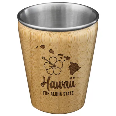 Hawaii State Bamboo and Stainless Steel Shot Glass
