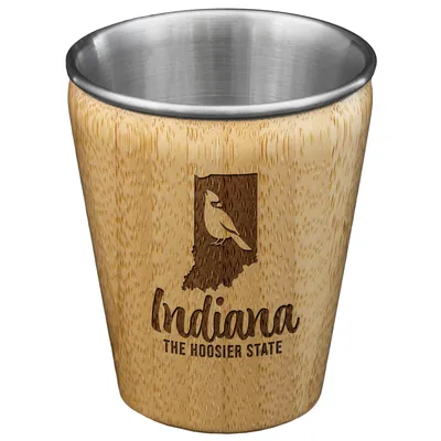Indiana State Bamboo and Stainless Steel Shot Glass