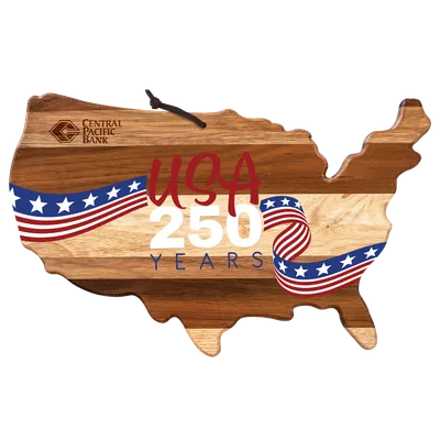 Rock & Branch® Shiplap Series USA Shaped UV Printed Serving and Cutting Board